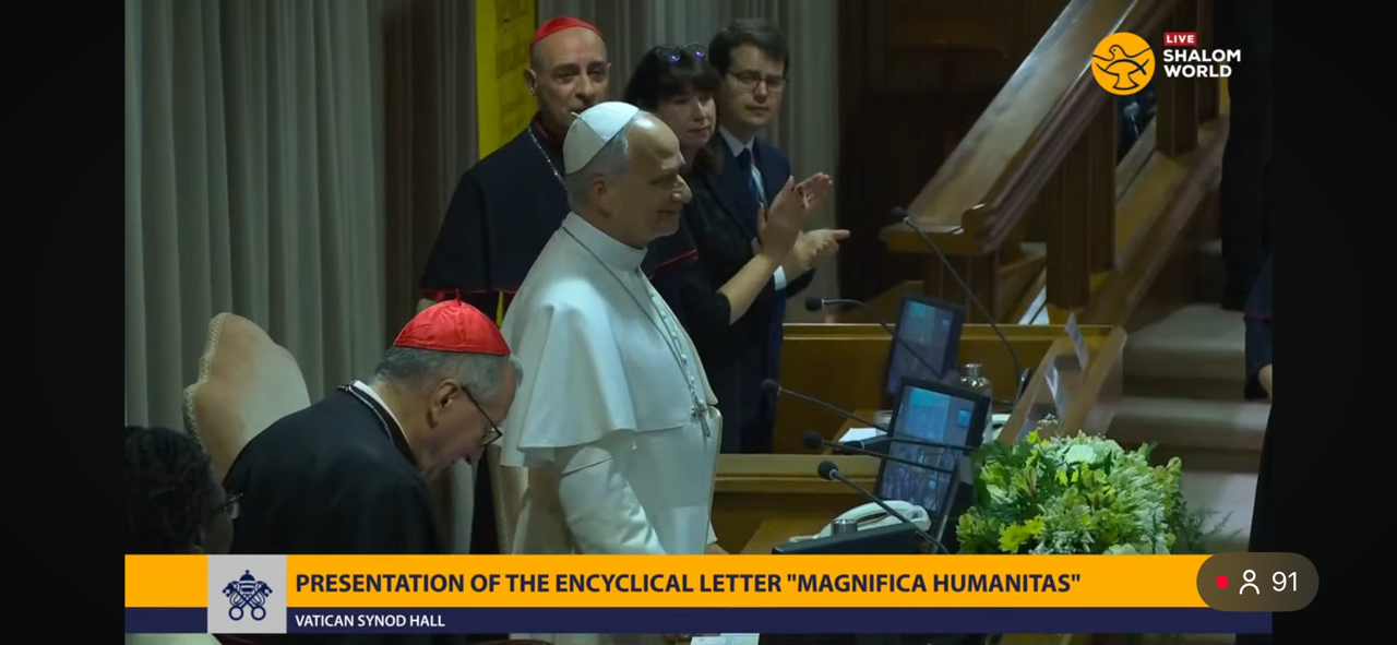 Live release by Pope Leo XIV at the Vatican Synod Hall